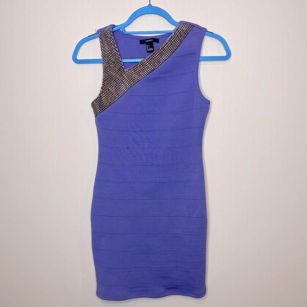 Forever 21 Purple Studded Strap Bodycon Dress - S